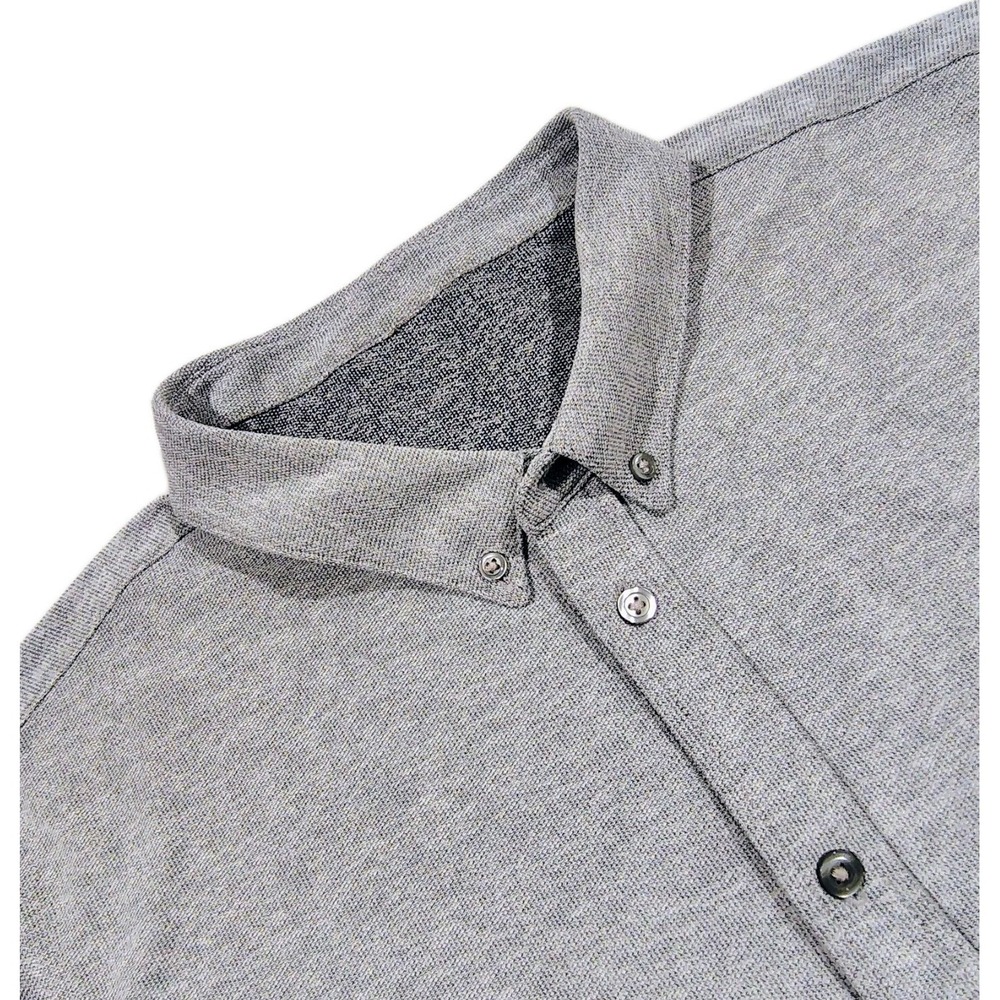 Vuori Ace Shirt Mens XL Button Down Gray Heathered Performance Casual